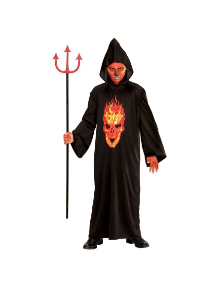 Tunique de diable squelette pour déguisement enfant Halloween