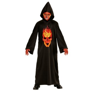 Tunique de diable squelette pour déguisement enfant Halloween