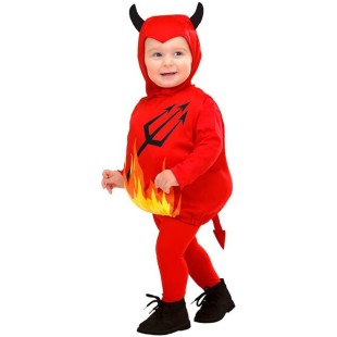 Costume rouge petit diable pour enfant de 1 à 2 ans chez Festimania
