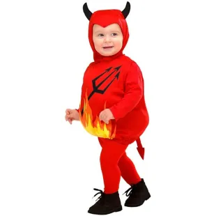 Costume rouge petit diable pour enfant de 1 à 2 ans chez Festimania 2