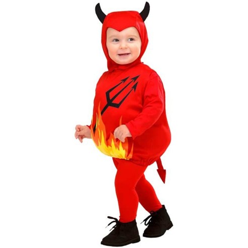 Costume rouge petit diable pour enfant de 1 à 2 ans chez Festimania