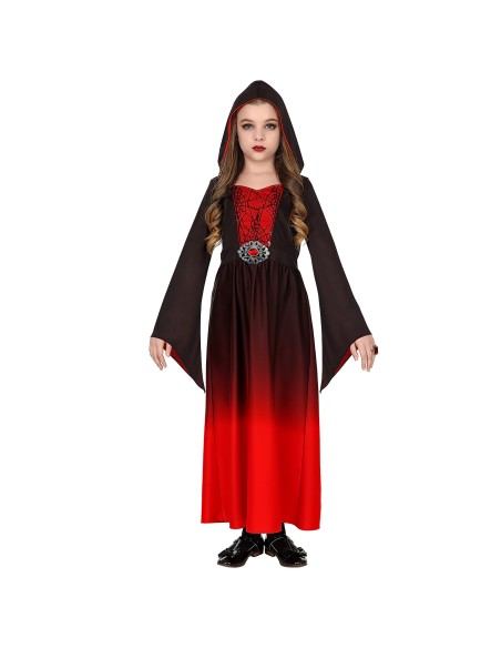 Déguisement robe gothique noire et rouge pour enfant à Halloween