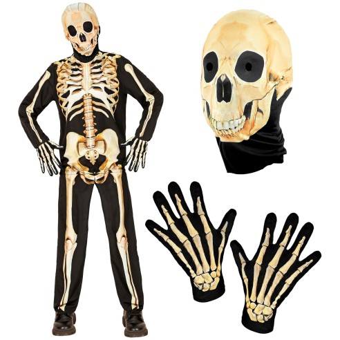 Déguisement combinaison de squelette pour garçon et fille à Halloween