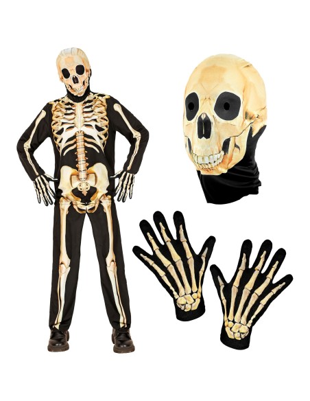Déguisement combinaison de squelette pour garçon et fille à Halloween