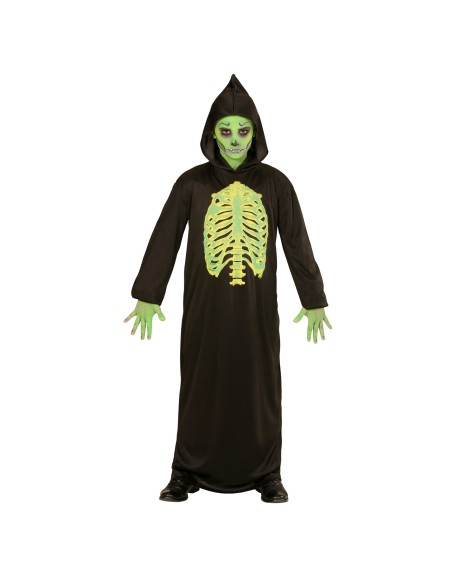 Déguisement de fantôme toxique pour enfant avec tunique à capuche