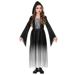 Déguisement robe gothique noire et grise pour costume Halloween fille 2