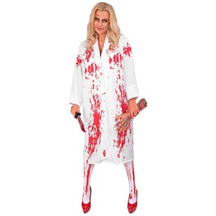Déguisement blouse de médecin sanglant pour homme et femme 2