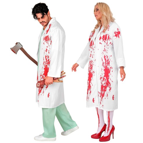 Déguisement blouse de médecin sanglant pour homme et femme
