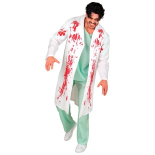 Déguisement blouse de médecin sanglant pour homme et femme