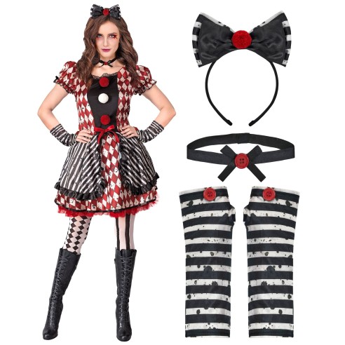 Déguisement poupée arlequin pour femme costume complet Halloween