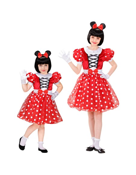 Déguisement de souris Minine Mouse pour fille avec robe et noeud
