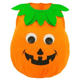 Déguisement de citrouille pour bébé avec combinaison orange et verte 2