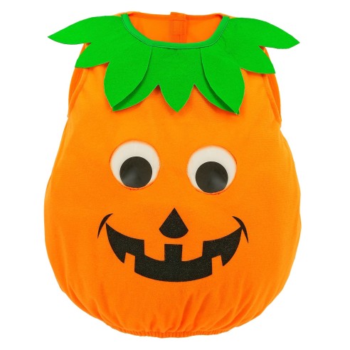 Déguisement de citrouille pour bébé avec combinaison orange et verte