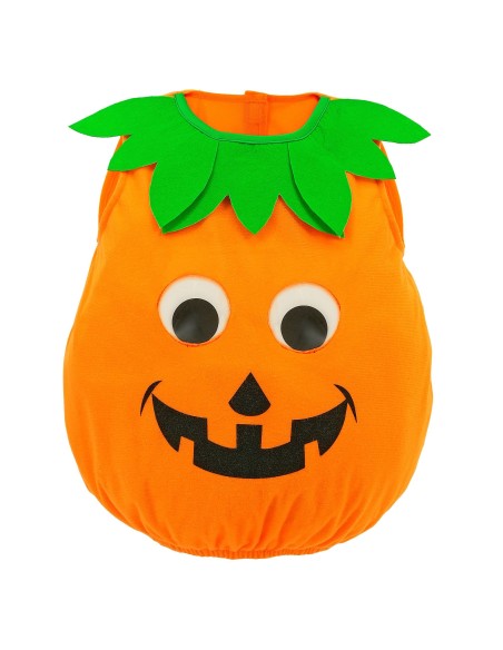 Déguisement de citrouille pour bébé avec combinaison orange et verte