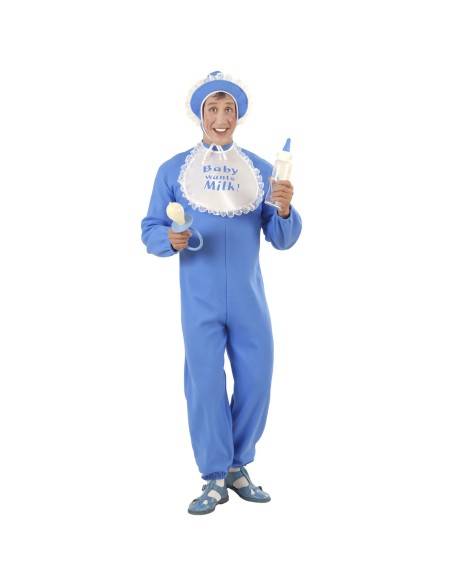 Déguisement de bébé bleu adulte pour enterrement de vie de garçon