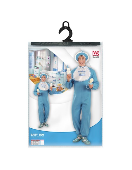 Déguisement de bébé bleu adulte pour enterrement de vie de garçon