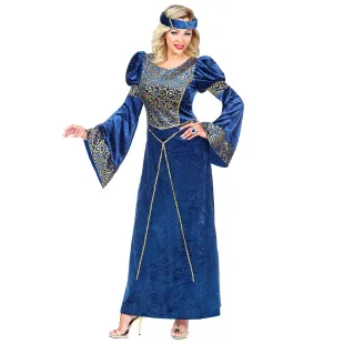 Déguisement dame renaissance pour adulte avec grande robe bleue