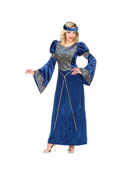 Déguisement dame renaissance pour adulte avec grande robe bleue