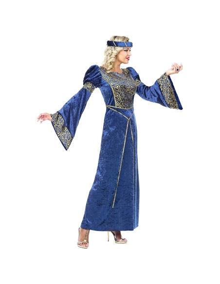 Déguisement dame renaissance pour adulte avec grande robe bleue