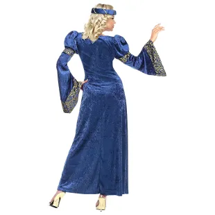 Déguisement dame renaissance pour adulte avec grande robe bleue 2