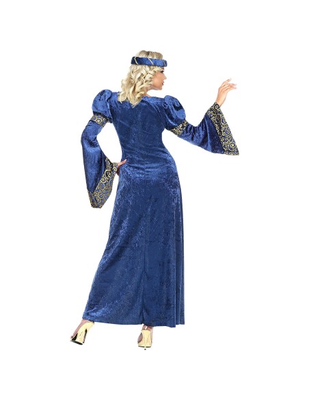Déguisement dame renaissance pour adulte avec grande robe bleue