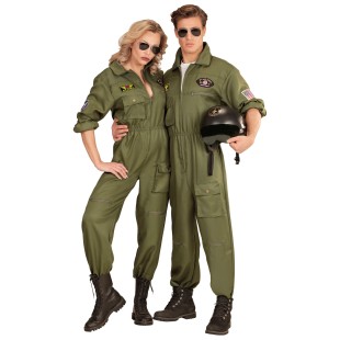 Déguisement pilote de chasse Top Gun adulte combinaison kaki