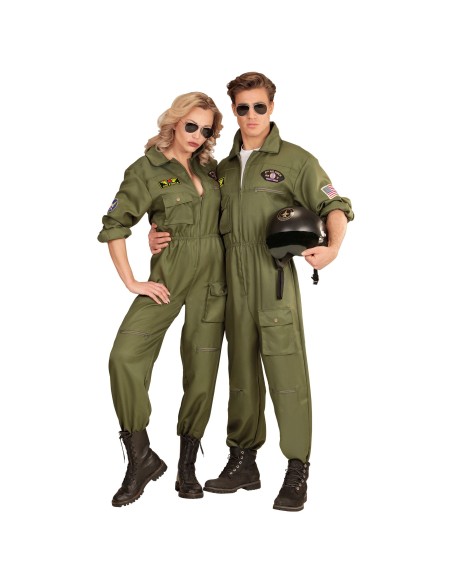Déguisement pilote de chasse Top Gun adulte combinaison kaki