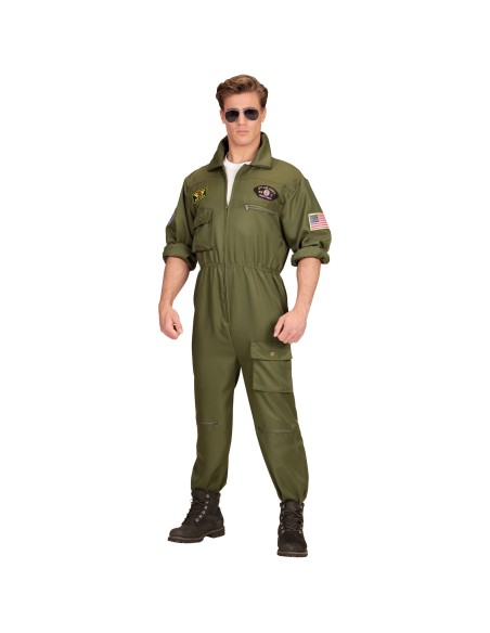 Déguisement pilote de chasse Top Gun adulte combinaison kaki