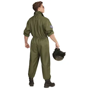 Déguisement pilote de chasse Top Gun adulte combinaison kaki 2