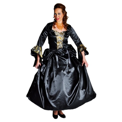 Location costume Marquise satin noire