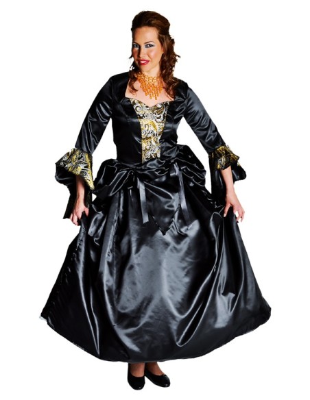 Location costume Marquise satin noire