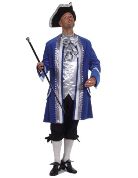 Location costume Marquis bleu/argent