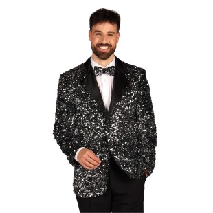 Location veste paillettes disco  homme argent