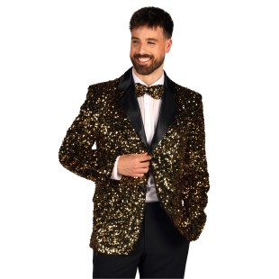 Location veste paillettes disco  homme or