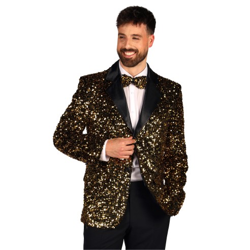 Location veste paillettes disco  homme or