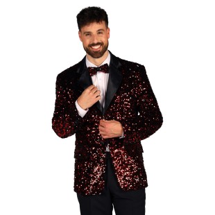 Location veste paillettes disco  homme rouge