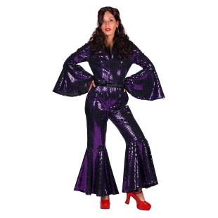 Location combinaison disco paillettes lilas