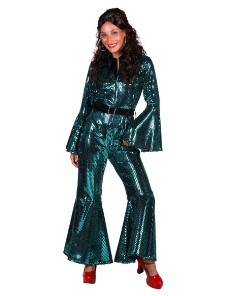 Location combinaison disco paillettes turquoise
