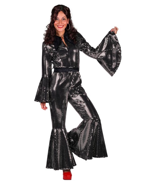 Location combinaison disco paillettes argent