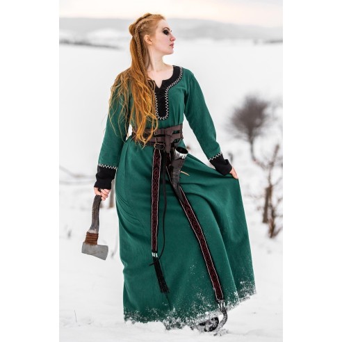 Location costume médiévale Freya verte