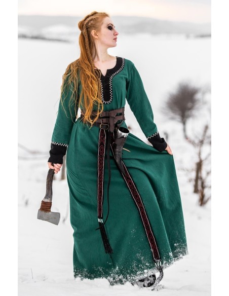Location costume médiévale Freya verte