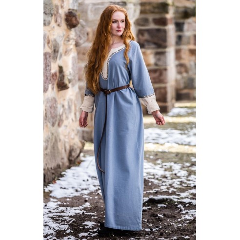 Location costume médiévale Freya bleue