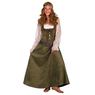 Location costume médiévale luxe verte