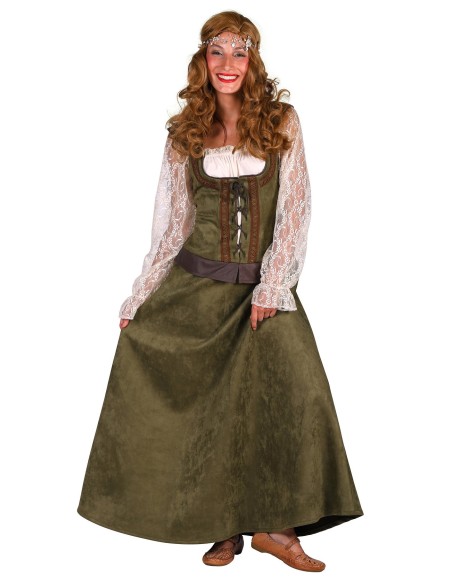 Location costume médiévale luxe verte
