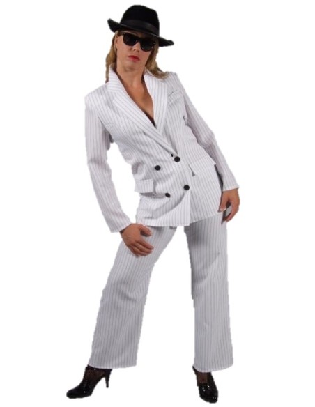 Location costume Gangster blanc femme