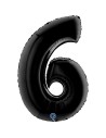 Ballon chiffre 6 noir géant mylar