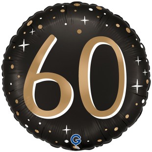 Ballon anniversaire 60 ans aluminium air/hélium pour anniversaire