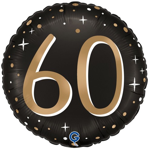 Ballon anniversaire 60 ans aluminium air/hélium pour anniversaire