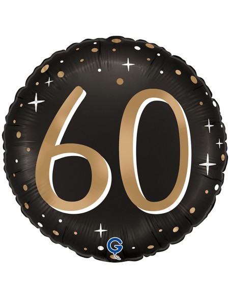 Ballon anniversaire 60 ans aluminium air/hélium pour anniversaire