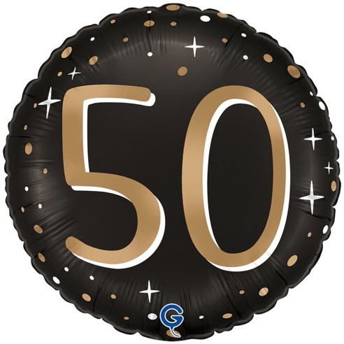 Ballon anniversaire 50 ans aluminium air/hélium pour anniversaire